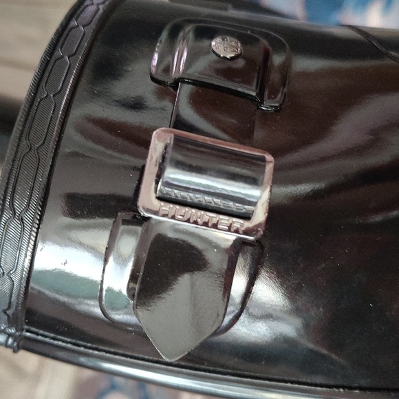 NEW HUNTER ORIGINAL REFINED SLIM FIT SHORT GLOSS DUO RAIN BOOTS SIZE 9 $189. - Picture 11 of 14